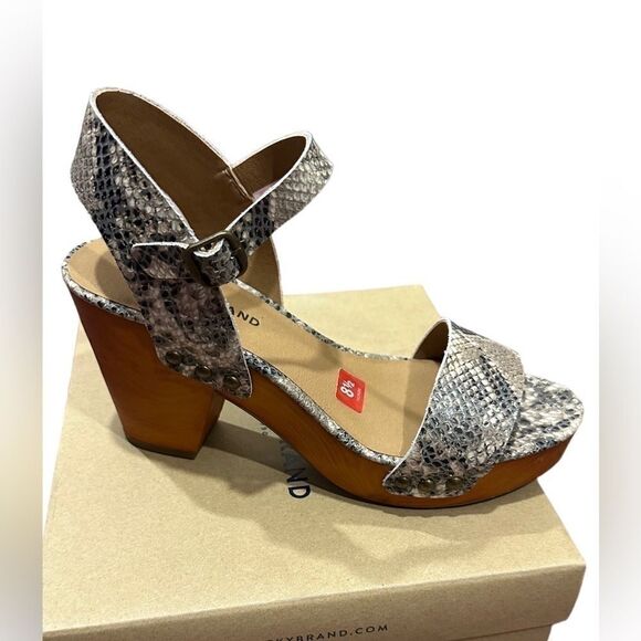 Lucky Brand Trisa Natural Africann Chunky Platform Heel Sandals women US 8.5 M - Picture 3 of 8